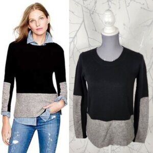 J. Crew Colorblock Wool Cashmere Blend Crewneck Sweater